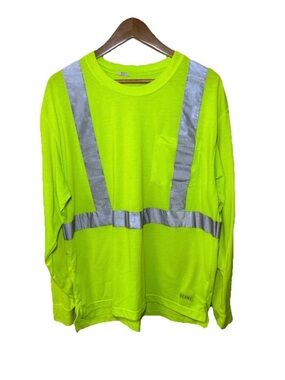 Berne High Visibility Long Sleeve Shirt Class 2 Mens Size Large Construction
